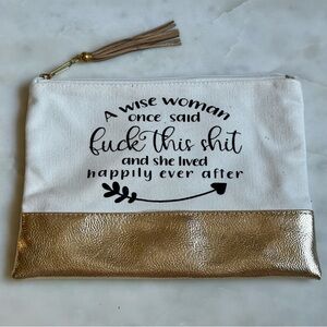 Gold and White Inspirational Clutch